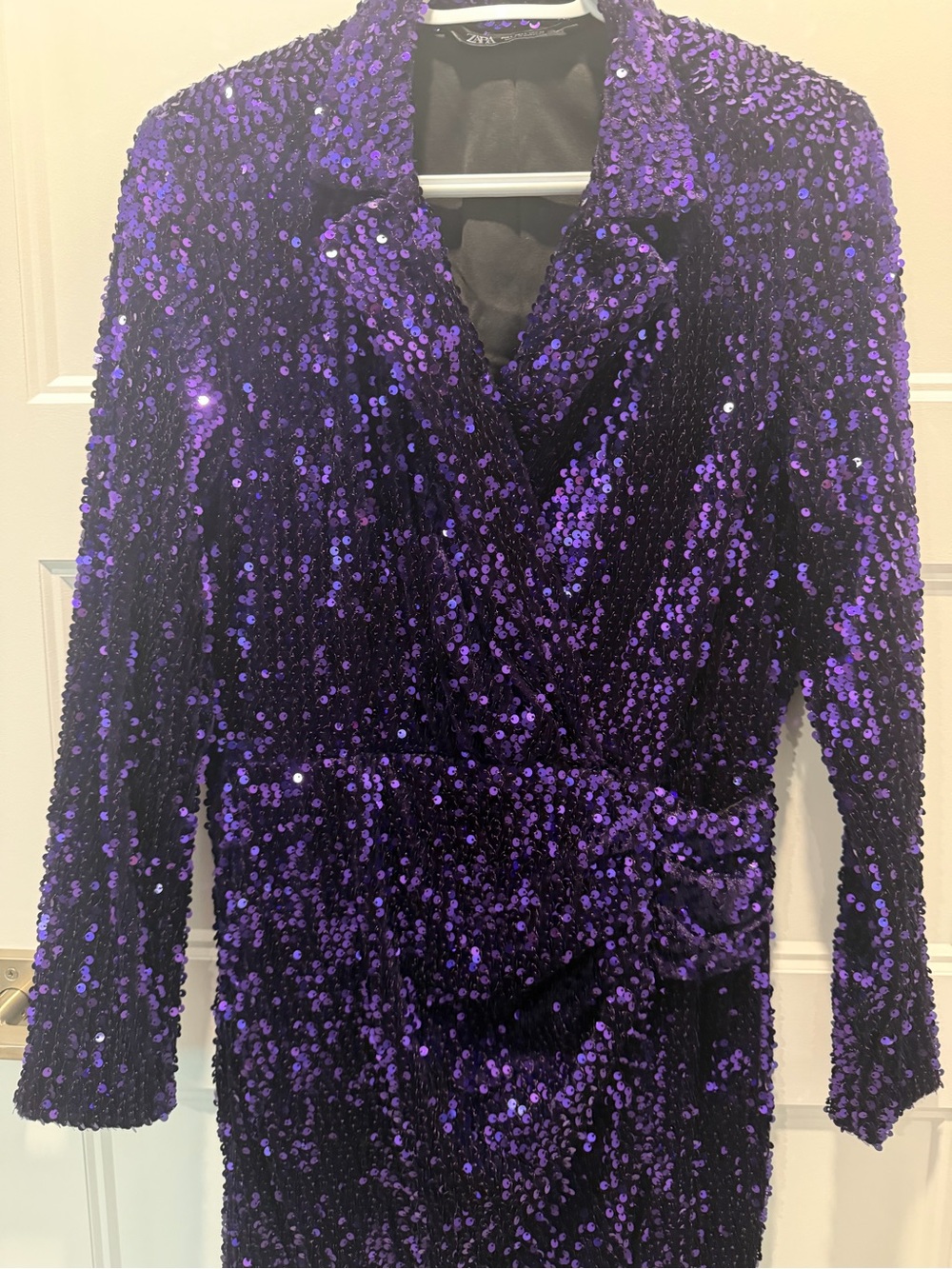 Zara Purple Sequin Blazer Jacket